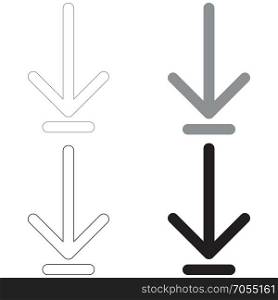 Down arrow or load symbol the black and grey color set icon .. Down arrow or load symbol it is the black and grey color set icon .