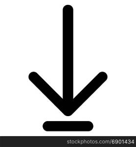 Down arrow or load symbol the black color icon