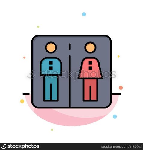 Down, Elevator, Machine, Hotel Abstract Flat Color Icon Template