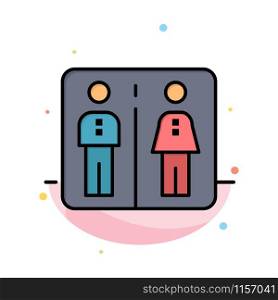 Down, Elevator, Machine, Hotel Abstract Flat Color Icon Template