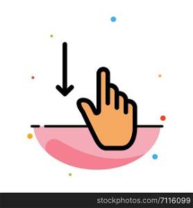 Down, Finger, Gesture, Gestures, Hand Abstract Flat Color Icon Template