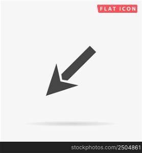 Down Left Arrow flat vector icon. Hand drawn style design illustrations.. Down Left Arrow flat vector icon