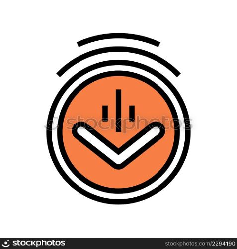 down scroll color icon vector. down scroll sign. isolated symbol illustration. down scroll color icon vector illustration
