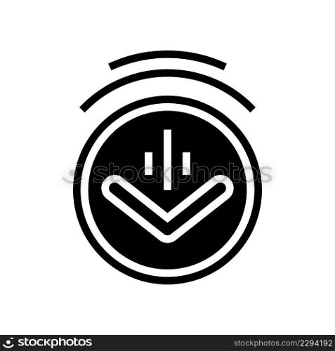 down scroll glyph icon vector. down scroll sign. isolated contour symbol black illustration. down scroll glyph icon vector illustration