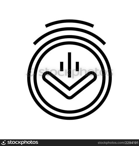 down scroll line icon vector. down scroll sign. isolated contour symbol black illustration. down scroll line icon vector illustration