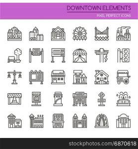 Down town Elements , Thin Line and Pixel Perfect Icons