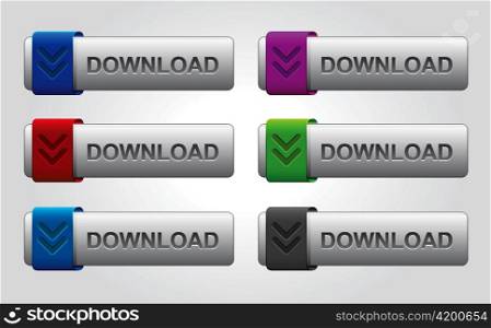 download buttons set vector illustration