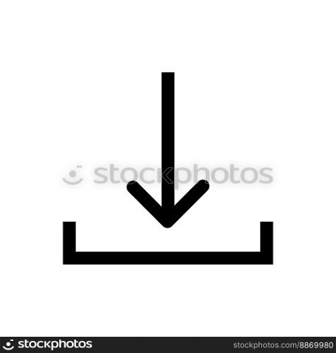 Download data icon line isolated on white background. Black flat thin icon on modern outline style. Linear symbol and editable stroke. Simple and pixel perfect stroke vector illustration