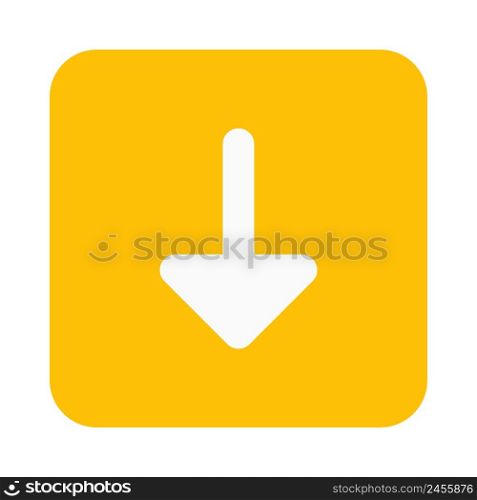 Download down arrow to save file isolated on white background