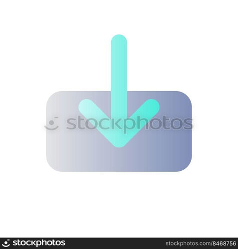 Download file flat gradient color ui icon. Uploading process. Transferring data to storage. Simple filled pictogram. GUI, UX design for mobile application. Vector isolated RGB illustration. Download file flat gradient color ui icon