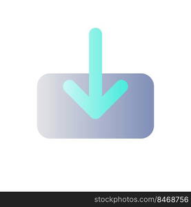 Download file flat gradient color ui icon. Uploading process. Transferring data to storage. Simple filled pictogram. GUI, UX design for mobile application. Vector isolated RGB illustration. Download file flat gradient color ui icon