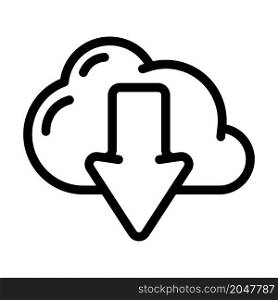 download file from cloud line icon vector. download file from cloud sign. isolated contour symbol black illustration. download file from cloud line icon vector illustration