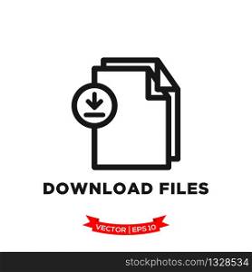 download file icon in trendy flat style, file vector icon