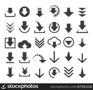 Download file icons. Download file icons or vector down load arrows signs