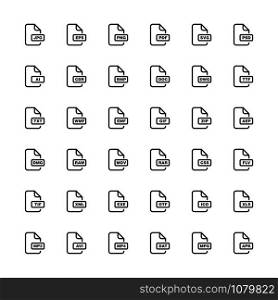 Download Files Set Line Art Icon Vector Template Illustration Design