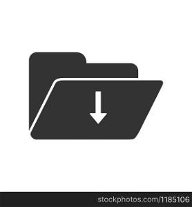 Download folder. Upload to a folder. Flat vector icon isolated on white background