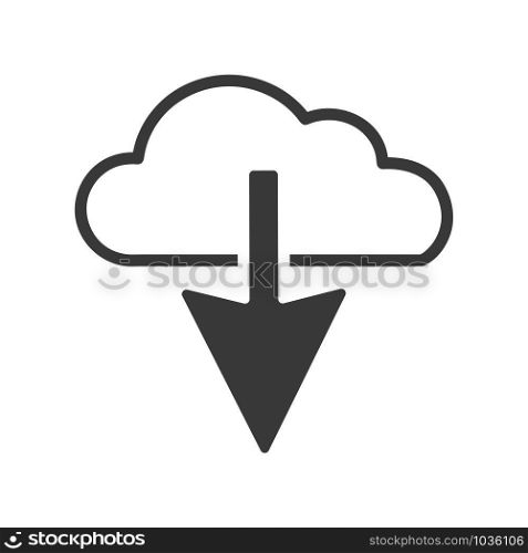 Download from the cloud icon in simple vector