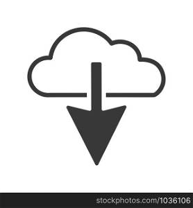 Download from the cloud icon in simple vector