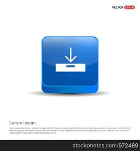 Download icon. - 3d Blue Button.