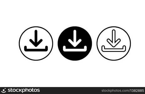 Download icon set in black simple design on an isolated background. EPS 10 vector.. Download icon set in black simple design on an isolated background. EPS 10 vector