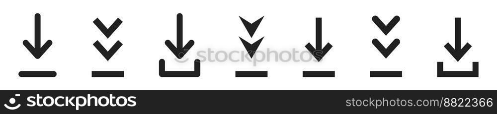 Download icon set. Software download icon. Vector illustration.