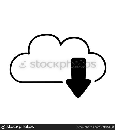 Download icon vector line isolated on white background