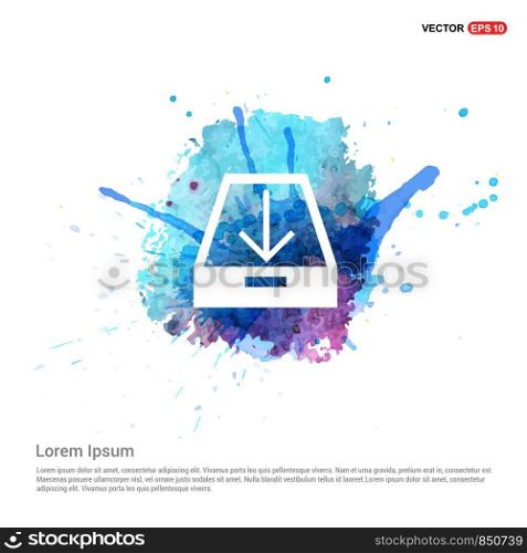 Download icon. - Watercolor Background