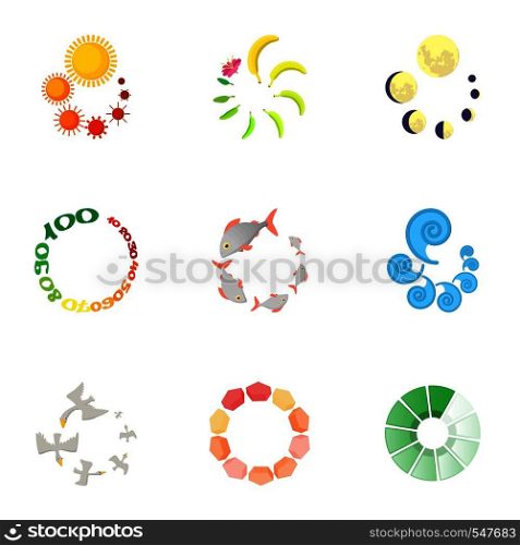Download icons set. Cartoon illustration of 9 download vector icons for web. Download icons set, cartoon style