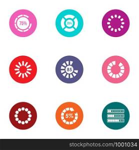 Download icons set. Flat set of 9 download vector icons for web isolated on white background. Download icons set, flat style