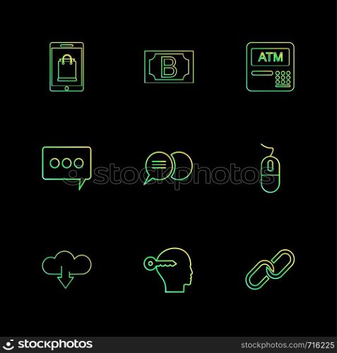 download , key , mouse , atm , cart , technology , online, internet , shopping bag , icon, vector, design, flat, collection, style, creative, icons ,