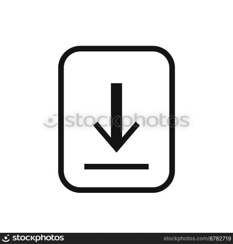 Download line icon isolated on white background. Black flat thin icon on modern outline style. Linear symbol and editable stroke. Simple and pixel perfect stroke vector illustration.