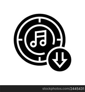download music glyph icon vector. download music sign. isolated contour symbol black illustration. download music glyph icon vector illustration