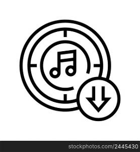 download music line icon vector. download music sign. isolated contour symbol black illustration. download music line icon vector illustration