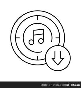 download music line icon vector. download music sign. isolated contour symbol black illustration. download music line icon vector illustration