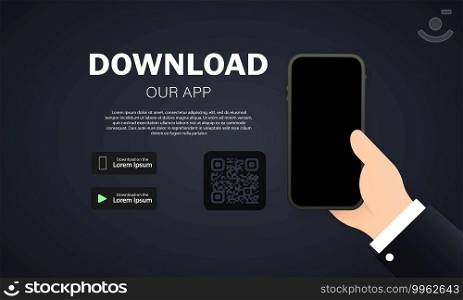 Download our new mobile app illustration. Vector on isolated background. EPS 10