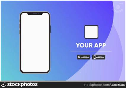 Download page of the mobile app. Advertising space for your application Vector illustration. Download page of the mobile app. Advertising space for your application. Vector