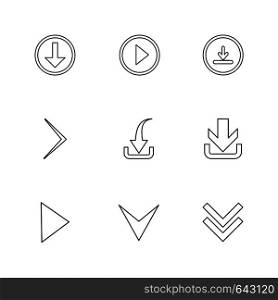 download , play, download , arrows , directions , left , right , pointer , download , upload , up , down , play , pause , foword , rewind , icon, vector, design, flat, collection, style, creative, icons