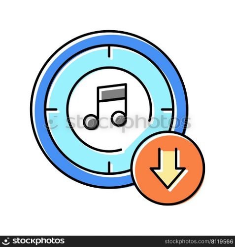 downloadμsic color icon vector. downloadμsic sign. isolated symbol illustration. downloadμsic color icon vector illustration