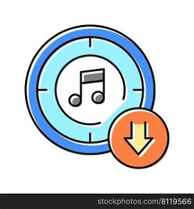 downloadμsic color icon vector. downloadμsic sign. isolated symbol illustration. downloadμsic color icon vector illustration