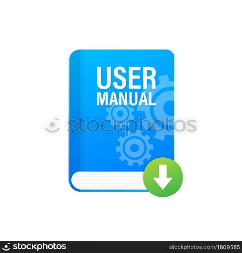 Download User manual book illustration in flat style. Vector illustration. Download User manual book illustration in flat style. Vector illustration.