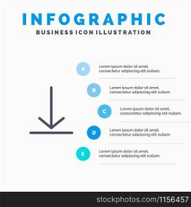 Download, Video, Twitter Line icon with 5 steps presentation infographics Background