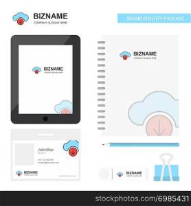 Downloading Business Logo, Tab App, Diary PVC Employee Card and USB Brand Stationary Package Design Vector Template