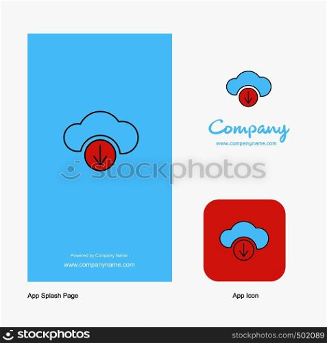 Downloading Company Logo App Icon and Splash Page Design. Creative Business App Design Elements