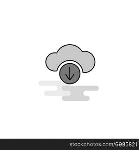 Downloading Web Icon. Flat Line Filled Gray Icon Vector