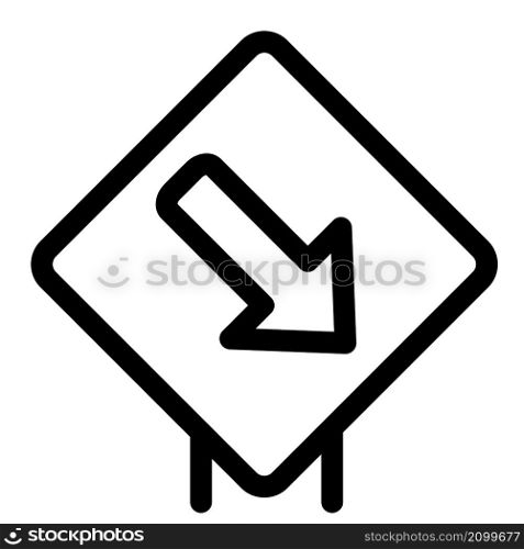 Downright exit lane on road signal signboard