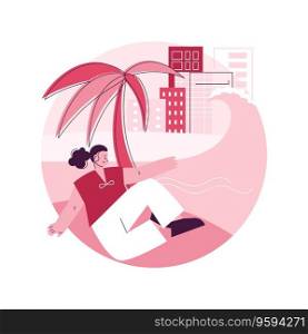 Downshifting abstract concept vector illustration. Simple living, minimal lifestyle, escape from big city, no stress life, seasonal downshifting, reduce pressure, find balance abstract metaphor.. Downshifting abstract concept vector illustration.