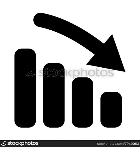 downtrend bar chart, icon on isolated background