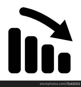 downtrend bar chart, icon on isolated background