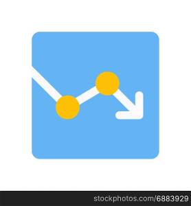 downtrend line chart, icon on isolated background,