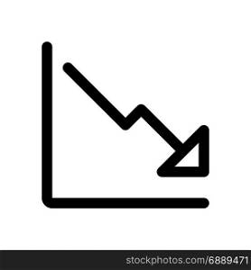 downtrend line graph, icon on isolated background